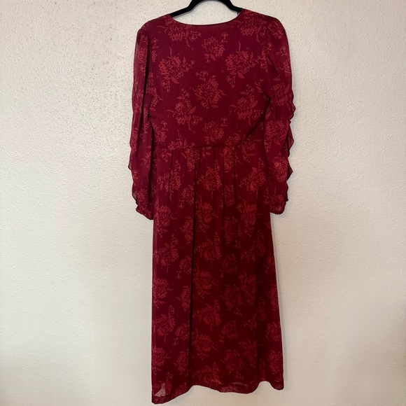 Anthropologie STEELE Sahara Midi Dress in Pinot Sz. MEDIUM - Picture 3 of 7